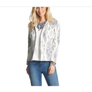 Chicos‎ Jacket Womens Size 0 US S 4  Spring Ikat Sher Blazer Woven Lined Career